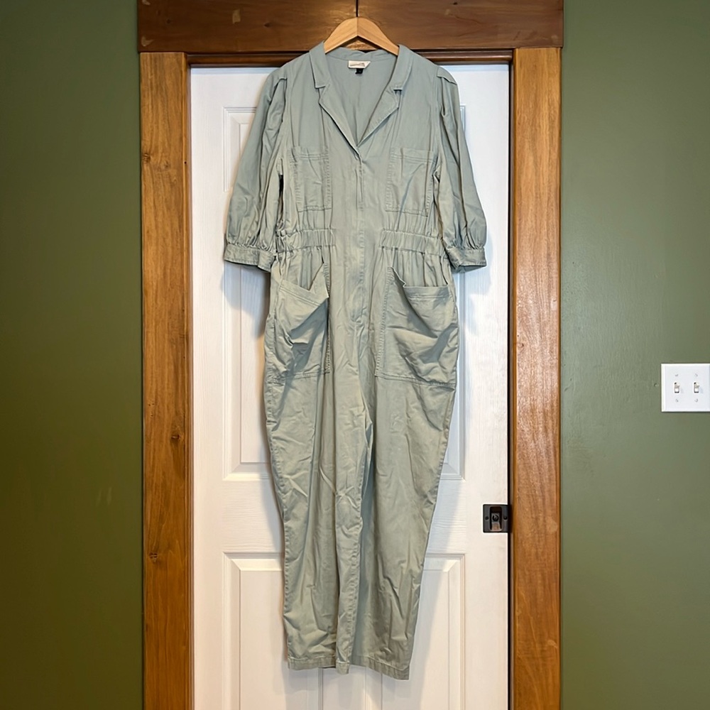Zip front jumpsuit.